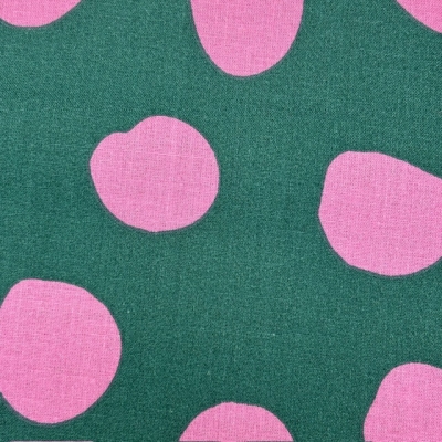 Beschichtete Baumwolle | Punkte | grün rosa